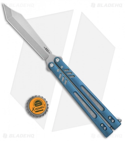 BRS Hybrid Replicant Standard Balisong Butterfly Knife Blue Titanium (4.6" SW) - Image 4