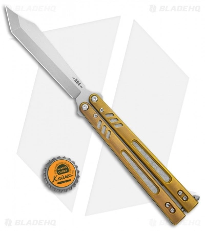 BRS Hybrid Replicant Standard Balisong Butterfly Knife Gold Titanium (4.6" SW) - Image 4