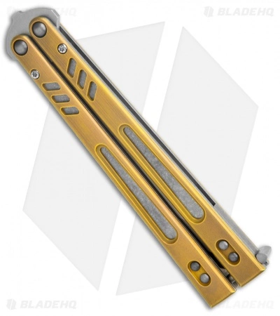 BRS Hybrid Replicant Standard Balisong Butterfly Knife Gold Titanium (4.6" SW) - Image 3