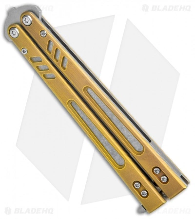 BRS Hybrid Replicant Standard Balisong Butterfly Knife Gold Titanium (4.6" SW) - Image 2