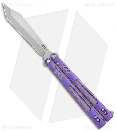 BRS Hybrid Replicant Standard Balisong Butterfly Knife Purple Titanium (4.6" SW)