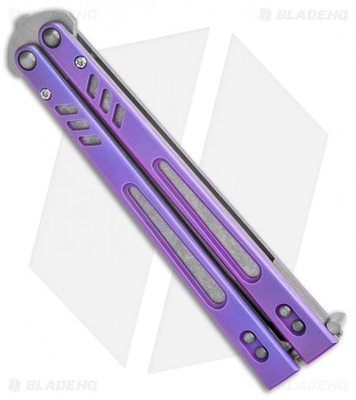 BRS Hybrid Replicant Standard Balisong Butterfly Knife Purple Titanium (4.6" SW) - Image 3