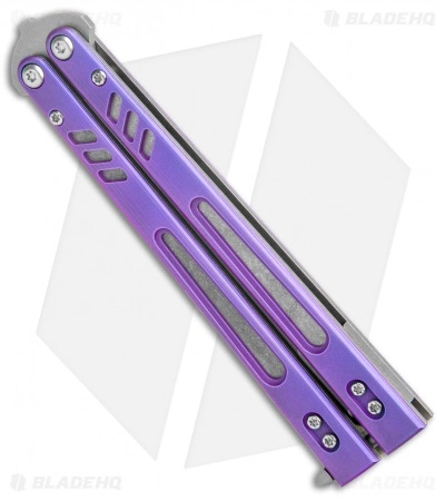 BRS Hybrid Replicant Standard Balisong Butterfly Knife Purple Titanium (4.6" SW) - Image 2