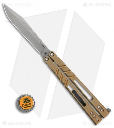 BRS Premium ALT Alpha Beast Balisong Butterfly Knife Bronze Ti (4.5" Stonewash) - Image 4