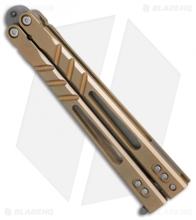 BRS Premium ALT Alpha Beast Balisong Butterfly Knife Bronze Ti (4.5" Stonewash) - Image 3
