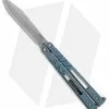 BRS Premium ALT Alpha Beast Balisong Butterfly Knife Blue Ti (4.5" Stonewash)