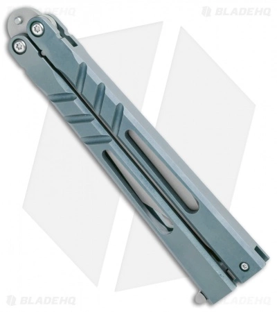 BRS Premium Channel Alpha Beast Balisong Butterfly Knife Blue Ti (4.5") CHAB - Image 2