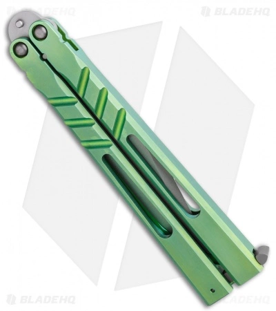 BRS Premium Channel Alpha Beast Balisong Butterfly Knife Green Ti (4.5") CHAB - Image 3