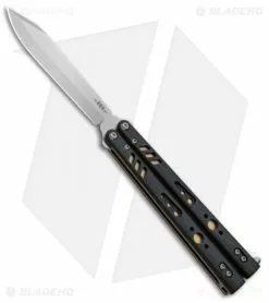 BRS Premium Replicant ALT Balisong Butterfly Knife Black G-10/Gold Ti (4.5" SW)
