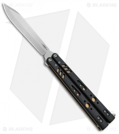 BRS Premium Replicant ALT Balisong Butterfly Knife Black G-10/Gold Ti (4.5" SW)