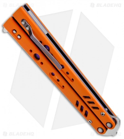 BRS Premium Replicant ALT Bali Butterfly Knife Orange G-10/Purple Ti (4.5" SW) - Image 3