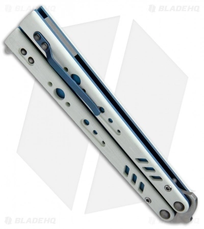 BRS Premium Replicant ALT Bali Butterfly Knife White G-10/Blue Ti (4.5" SW) - Image 3