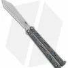 BRS Premium Replicant Balisong Butterfly Knife Gray G-10/Blue Ti (4.5" SW)