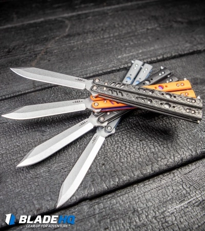 BRS Replicant ALT Blade Balisong Butterfly Knife Black G-10 (4.5" Stonewash) - Image 4