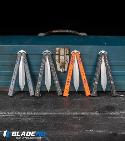 BRS Replicant ALT Blade Balisong Butterfly Knife Black G-10 (4.5" Stonewash) - Image 5