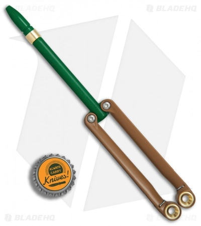 BaliYo By Spyderco Butterfly Pen Fisher Space Pen (Green/Brown) USA Made - Image 4