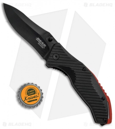 Bear Edge 4.5" Spring Assisted Knife Black W/ Red Backspacer (4.5" Black) - Image 4