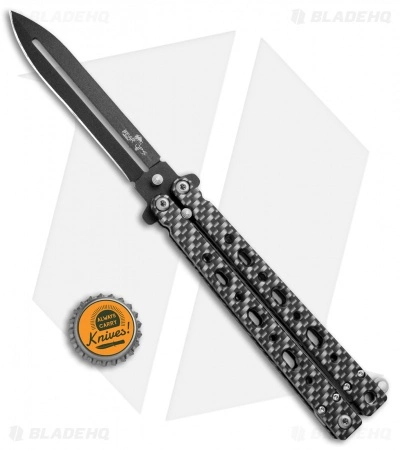 Bear OPS Bear Song V Butterfly Knife Sim Carbon Fiber (4.38" Black) B-500-A1CF - Image 4