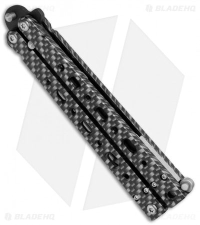 Bear OPS Bear Song V Butterfly Knife Sim Carbon Fiber (4.38" Black) B-500-A1CF - Image 2
