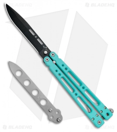 Bear OPS Bear Song IV Butterfly Knife Teal Al (4.38" Black) B-400-AlCP-B+TR