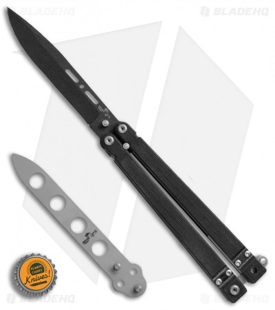 Bear OPS Bear-Song II Butterfly Black G-10 Knife (4.5" Black + Trainer) 35999 - Image 6