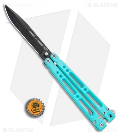 Bear OPS Bear Song IV Butterfly Knife Teal Al (4.38" Black) B-400-AlCP-B - Image 4