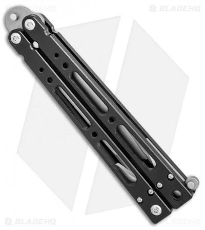 Bear OPS Bear-Song IV Tanto Butterfly Knife Black (3.75" Bead Blast) - Image 2