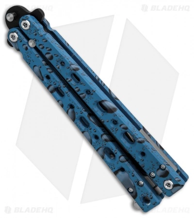 Bear OPS Bear Song V Butterfly Knife Blue Raindrop (4.38" Black) B-500-AIDB-B - Image 3