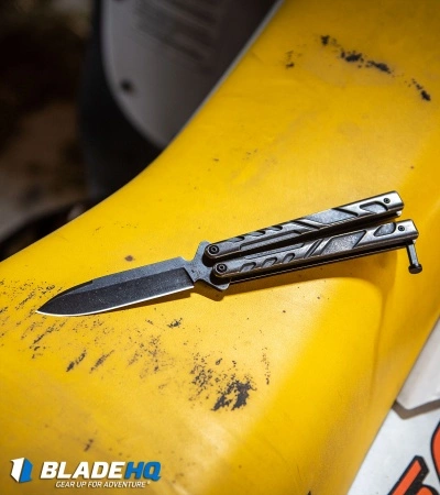 Bear Ops Bear Song VII Butterfly Knife Titanium (4" Black SW) - Image 5