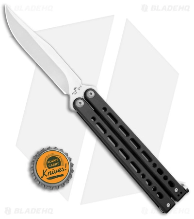 Bear Ops Bear Song VIII Butterfly Knife Clip Point Black Steel (4.5" Satin) - Image 4