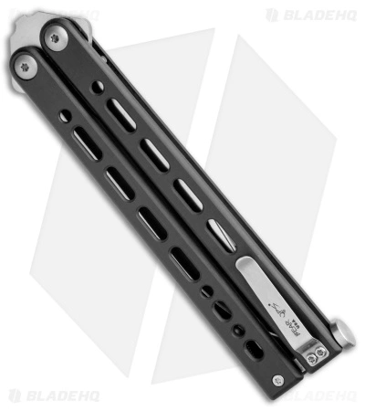 Bear Ops Bear Song VIII Butterfly Knife Clip Point Black Steel (4.5" Satin) - Image 3