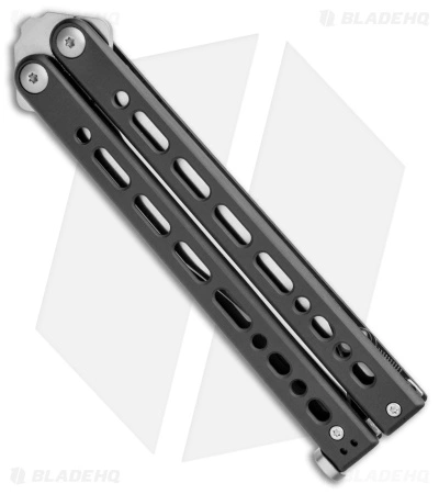 Bear Ops Bear Song VIII Butterfly Knife Clip Point Black Steel (4.5" Satin) - Image 2