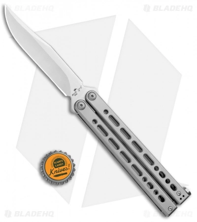 Bear Ops Bear Song VIII Butterfly Knife Gray Clip Point (4.5" Satin) - Image 4
