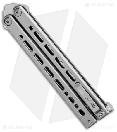 Bear Ops Bear Song VIII Butterfly Knife Gray Clip Point (4.5" Satin) - Image 3