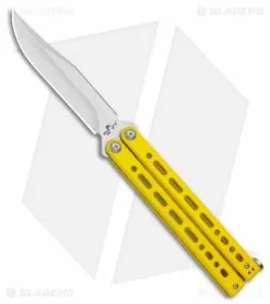 Bear Ops Bear Song VIII Butterfly Knife Yellow Clip Point (4.5" Satin)