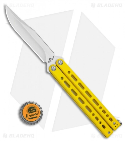 Bear Ops Bear Song VIII Butterfly Knife Yellow Clip Point (4.5" Satin) - Image 4