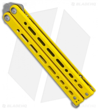 Bear Ops Bear Song VIII Butterfly Knife Yellow Clip Point (4.5" Satin) - Image 3