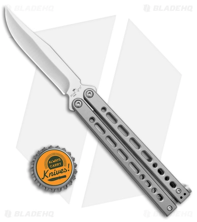 Bear Ops Bear Song VIII Small Clip Point Butterfly Knife Gray (3.75" Satin) - Image 4
