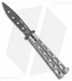 Bear & Son 115TR Large Butterfly Knife Trainer Silver Vein (4" Black)