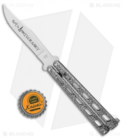 Bear & Son 30th Anniversary 114 Butterfly Knife Silver Vein Zinc (5" Satin) - Image 4