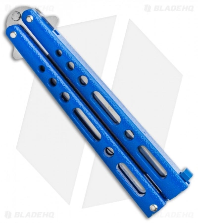 Bear & Son 117 Large Butterfly Knife Blue (4" Satin) - Image 2