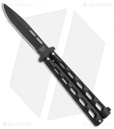 Bear & Son 115B Large Butterfly Knife Black (4" Black)