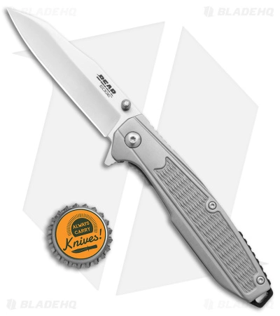 Bear & Son Reverse Tanto Flipper Knife Stainless Steel (3.3" Satin) - Image 4