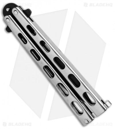 Bear & Son Spear Point Butterfly Knife Stainless Steel (4.1" Black) SS15 - Image 3