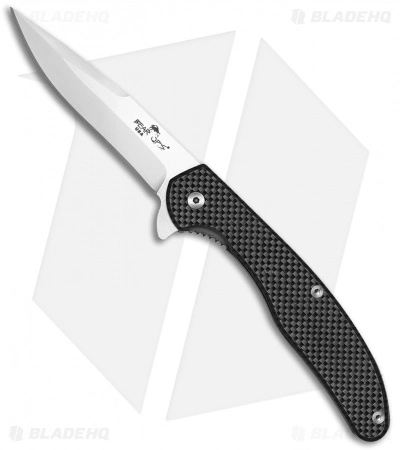 Bear & Son Slim Flipper Knife Carbon Fiber Titanium (2.75" Stonewash)