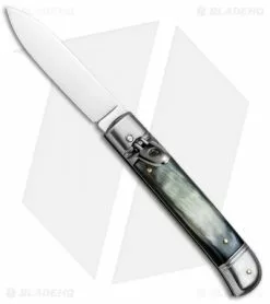 SKM Classic 8" Lever Lock Automatic Italian Knife Brazilian Horn (3.2" Polish)