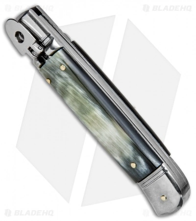 SKM Classic 8" Lever Lock Automatic Italian Knife Brazilian Horn (3.2" Polish) - Image 2