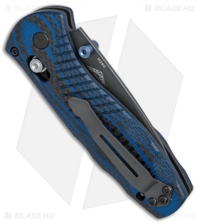 Benchmade Mini Barrage AXIS-Assist Forum Knife Blue G10/CF (Black M390) 586-1701 - Image 2