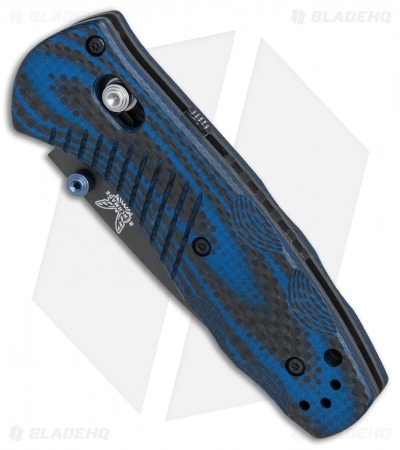 Benchmade Mini Barrage AXIS-Assist Forum Knife Blue G10/CF (Black M390) 586-1701 - Image 3