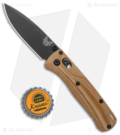 Flytanium Crossfade Natural Linen Micarta + Benchmade Mini Bugout (3" BLK) - Image 4